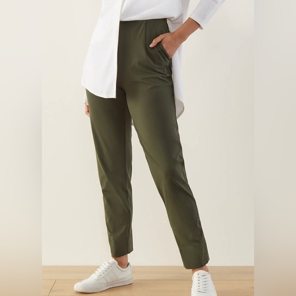 ADAY Moss Green Straight-Leg Pants